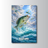 Maxcorners Crappie Fishing High Jump Ocean Sky Style Personalized Name 3D Poster