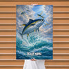 Maxcorners Yellowfin Tuna Fishing Deep Ocean Sky Style Personalized Name 3D Poster