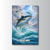 Maxcorners Yellowfin Tuna Fishing Deep Ocean Sky Style Personalized Name 3D Poster