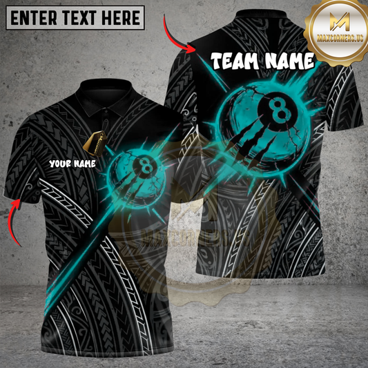 Maxcorners Billiards Bloodcore 8 Strike Multicolor Customized Name, Team Name 3D Shirt