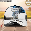 Maxcorners Fishing Blue Smoke Hexagon Pattern Personalized 3D Cap