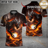 Maxcorners Golf Lava Dragon Power Design Personalized Name, Team Name 3D Shirt (4 Colors)