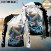 Maxcorners Fishing Water Flow Custom Name & Team Name 3D Shirts