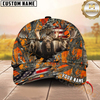 Maxcorners Moose Hunting Camo With American Flag Personalized Hat 3D Printed Multicolor