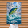 Maxcorners Mahi-Mahi Fishing Dynamic Wave Sky Style Personalized Name 3D Poster