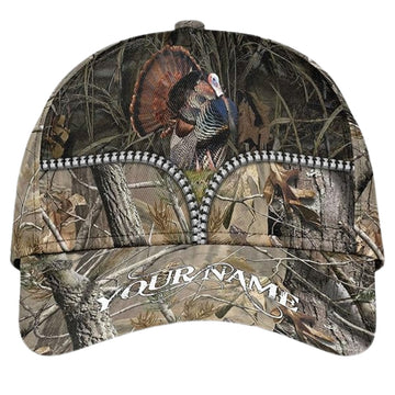 Maxcorners Custom Camo Turkey Hunting 3D Baseball Cap, Custom Turkey Caps Hats LM0402