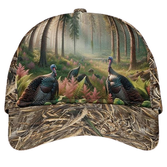 Maxcorners Turkey Hunting 3D Baseball Cap With Name, Turkey Chicken Caps Hats LM0402