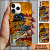 Maxcorners Fishing Phone Case And Beer Golden Splash Design Personalized Name 3D Phone Case (10 Fish Species)