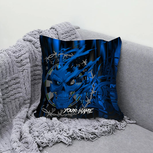 Maxcorners Darts Skull Barbed Wire Multicolor Customized Name 3D Pillow