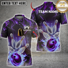 Maxcorners Flame Power Bowling Jersey Multicolor Customized Name, Team Name 3D Shirts