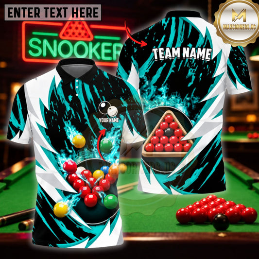 Maxcorners Pool Game Top Fierce Scratch Marks Art Multicolor Customized Name 3D Shirt