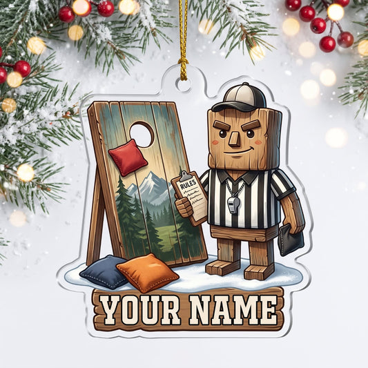 Maxcorners Cornhole Referee Bag Character Design Customized Name 3D Keychain And Ornament