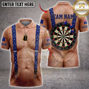 Maxcorners Darts American Flag Suspenders Dartboard Personalized Name 3D Unisex Shirt