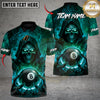 Maxcorners Ghostly Reaper 8-Ball Fire Strike Billiards Multicolor Customized Name Team Name 3D Shirts