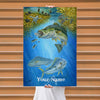 Maxcorners Bass Fishing Underwater Predator Illustration Personalized Name 3D Poster