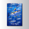 Maxcorners Tuna Fishing Ocean Splash Action Illustration Personalized Name 3D Poster