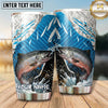 Maxcorners Fishing Tumbler Blue Ice Shard Mountain Design Personalized Name Tumbler (13 Species)