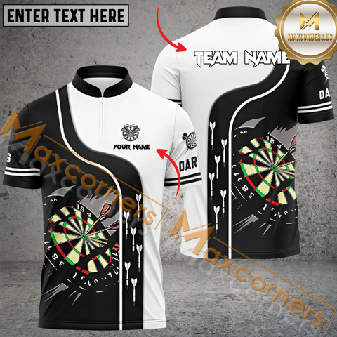 Maxcorners Broken Dartboard Darts Jersey Customized Name, Team Name 3D Polo Shirt