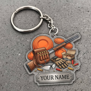 Maxcorners Clay Shooting Shotgun Shells Clay Targets And Shooting Gear Customized Name 3D Keychain And Ornament
