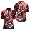 Maxcorners Personalized Thunder Lightning Tiger Dart Shirts For Men Custom 3D Dart League Team Jersey|Red LM064