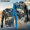 Maxcorners Fishing Sparkling Water Smoke Pattern Design Custom Name & Team Name 3D Shirts
