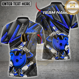Maxcorners Cool Bowling Ball Multicolor Customized Name, Team Name 3D Shirts