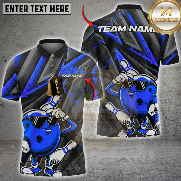 Maxcorners Cool Bowling Ball Multicolor Customized Name, Team Name 3D Shirts