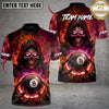 Maxcorners Ghostly Reaper 8-Ball Fire Strike Billiards Multicolor Customized Name Team Name 3D Shirts