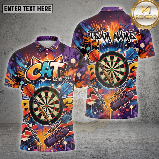 Maxcorners Darts Shirt Graffiti Dartboard Multiple Options Personalized Name, Team Name 3D Shirt