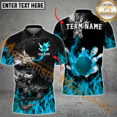Maxcorners Ball And Pins Dragon Flame Bowling Jersey Multicolor Options Personalized Name, Team Name 3D Shirt