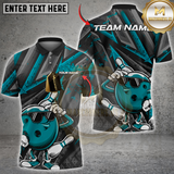 Maxcorners Cool Bowling Ball Multicolor Customized Name, Team Name 3D Shirts