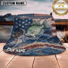 Maxcorners Fishing Patriotic Fishing Flag with Dynamic Water Personalized Name 3D Bucket Hat (13 Fish Species)