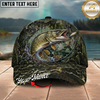 Maxcorners Fishing Mossy Camo Water Ring Personalized 3D Cap (12 Fish Species)