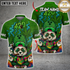 Maxcorners Bowling 420 Funny Panda Personalized Name 3D Unisex Shirt