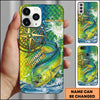 Maxcorner Fishing Compass Water Splash Personalized Name 3D Phone Case (10 Fish Species)