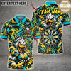 Maxcorners Darts Muscular Duck Mascot Target Board Camo Splatter Graphic Multicolor Customized Name, Team Name 3D Shirts