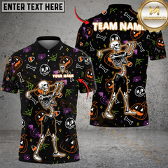 Maxcorners Spooky Swing Golf Polo Shirt, Custom Name & Team Name Golf 3D Shirts