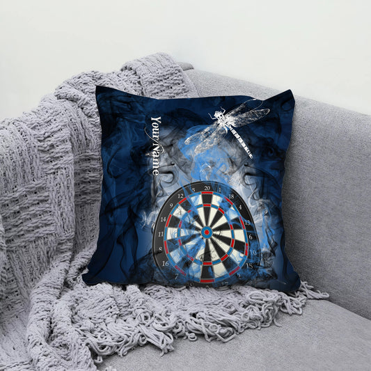 Maxcorners Darts Dragonfly Smoke Art Target Multicolor Customized Name 3D Pillow