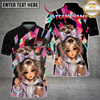 Maxcorners Darts Holographic Hoodie Girl Coffee Lover Style Multicolor Customized Name, Team Name 3D Shirt