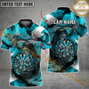 Maxcorners Darts Skull Reaper Thunder Lightning MultiColor Option Customized Name, Team Name 3D Polo Shirt