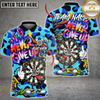 Maxcorners Darts Graffiti Never Give Up Leopard Character Design Multicolor Customized Name, Team Name 3D Shirts