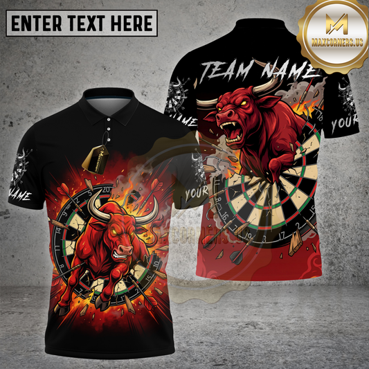 Maxcorners Dart Furious Bull Smash Dartboard Multicolor Options Personalized Name, Team Name 3D Shirt (4 Colors)