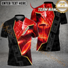 Maxcorners Blazing Disc Golf Polo Personalized Name, Team Name 3D Shirt (4 Colors)