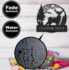 Maxcorners Personalized Deer Hunting Metal Sign WITH LED/WITHOUT LED Light Mountain Scene Custom Text Rustic Wall Art Gift LM0110