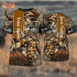 Maxcorners Custom Name Hunting Duck Shirt 3D All Over Printed Clothes