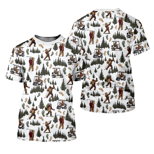 Maxcorners Bigfoot Sasquatch Men's Golf Polo Shirt, Funny Golf Shirt, Men Golf Gifts