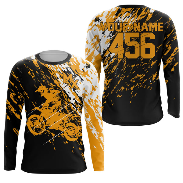 Maxcorners Motocross MX Off-Road Yellow Customize Name And Number 3D Shirts