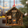 Maxcorners Personalized HunterÃ¢â‚¬â„¢s Cabin Ornament, Custom Log Cabin Christmas Decoration for Outdoor Lovers LM0411