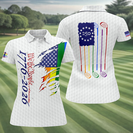 Maxcorners Women’s We The People 1776 2026 Patriotic Golf Polo, Golf Shirts For Women, Women’s Golf Apparel LM1507