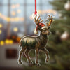 Maxcorners Rustic Deer Christmas Ornament, Woodland Reindeer Holiday Tree Decoration

 LM0411